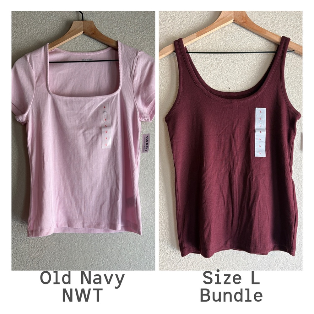 Old Navy Light Pink and Burgundy Tank Top Set